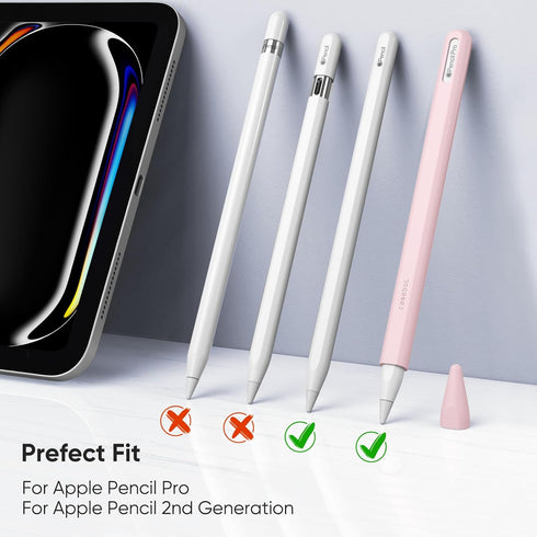 FINTIE 2nd 2 Silicone Sleeve for Apple Pencil Pro & Apple Pencil Generation, Light Pen Skin Case Cover Soft Protective