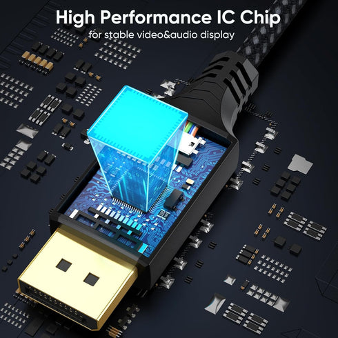 15Ft (4K@30Hz 1080P@120Hz) 15 Display Port to HDMI Cable Long, DisplayPort DP to HDMI One-Direction Cord Feet