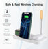 Lamp with Wireless Charger, 4 in 1 Wireless Charging Station Compatible with iPhone/Samsung/Other Qi-Enabled Phones, and AirPods 2/Pro, Wireless Charger Stand for iWatch 2/3/4/5/6/SE(White)
