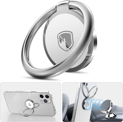Generic 360 Cell Phone Ring Holder Stand Degree Rotation Finger Ring, Polished Metal Phone Grip for Magnetic Car Mount