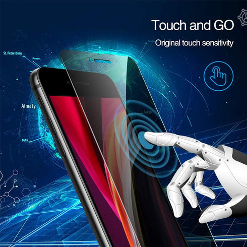 3-Pack Privacy Screen Protector for iPhone SE 2020, Anti Spy Tempered Glass Film, Touch Sensitive, Case Friendly