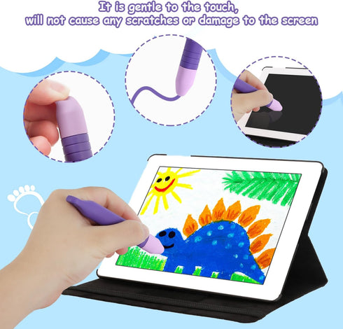 2pcs Kid-Friendly Stylus Pens for Touchscreen, Crayon Stylus Pen & Tethers for Children's Touch Screen Devices