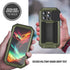 JINGANGYU 15 Metal Heavy Duty Phone Case Compatible with iPhone with Kickstand Built-in Gorilla Glass Lens Slide Camera