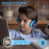 LOBKIN Kids Bluetooth Headphones, Over Ear Wireless Headphones with Mic, 50H Playtime, Colorful LED Lights, Safe Volume