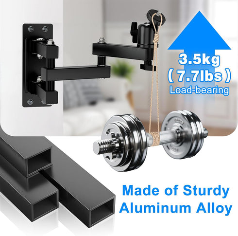 JUBOR 360 3-Sections 1/4" 14.7" Projector Wall Mount, Rotation Wall Mount for Projector Webcams with Ball Head