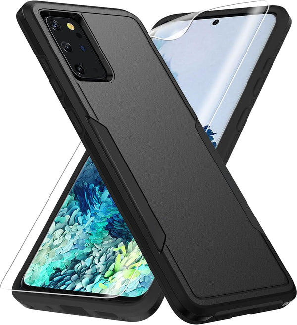 Samsung Galaxy S20 Plus Case - Heavy-Duty Shockproof, Military Grade Drop Tested with HD Screen Protector, Black.