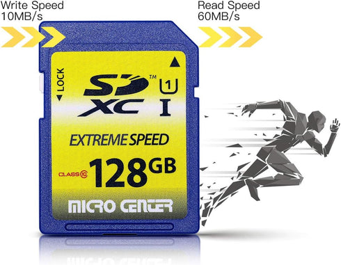 128GB Class 10 SDXC Flash Memory Card, Full Size SD Card UHS-I U1 for Trail Camera Memory Card by Micro Center