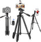 Peastrex 55'' Camera Tripod with Travel Bag, Cellphone Tripod with Remote, Aluminum Portable