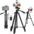 Peastrex 55'' Camera Tripod with Travel Bag, Cellphone Tripod with Remote, Aluminum Portable