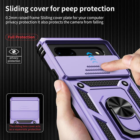 WEYCOLOR for Google Pixel 6A Case, 10 FT Military Grade Drop Protection, with Camera Lens Cover HD Screen Protector,