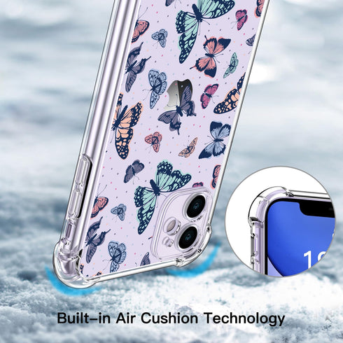 iPhone 11 Case with Screen Protector - Stylish Elegant Floral Design on Soft Clear TPU - Slim Fit Protective Phone Cover