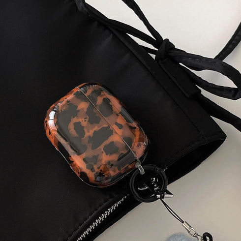 aaknhen 3rd Generation(2025) 3,Tortoise) Leopard Cheetah Print Case for AirPods Pro with Keychain Tortoiseshell Animal