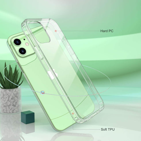 ULAK Clear Case for iPhone 12/iPhone 12 Pro, Hybrid Protective Slim Transparent Anti-Scratch TPU Bumper Cover