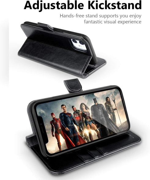 OCASE iPhone 11 Wallet Case with Card Holder - PU Leather Flip Case with Kickstand, TPU Shockproof Cover