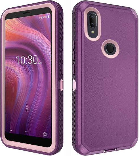 Asuwish Hybrid Rugged Phone Case for Alcatel 3V 2019, Full Body Bumper Heavy Duty Protective Accessories for Women