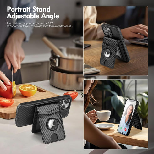 SkyEagle 12 6.1/12 Holder,2 1 Compatible with MagSafe iPhone Pro Case Wallet with AirTag in PU Leather Magnetic