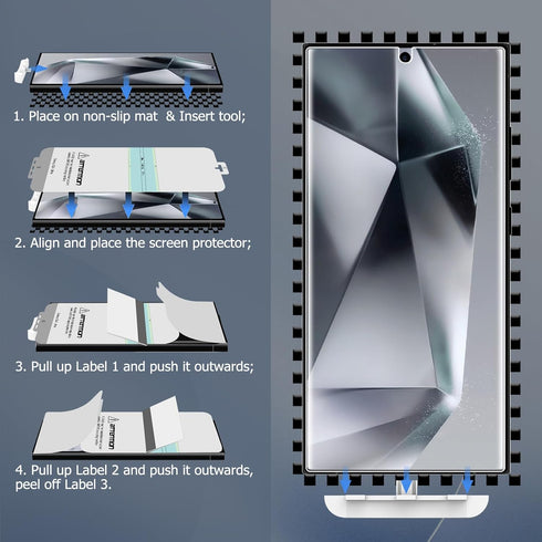 LYWHL 3 Pack Screen Protector for Samsung Galaxy S24 Ultra, Flexible TPU Hydrogel Film, Anti-Scratch, Shock-Resistant
