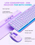 seenda Bluetooth Keyboard and Mouse for iPad, Multi-Device Wireless Keyboard Mouse with Tablet Holder, Blue & Purple