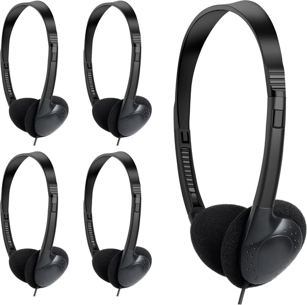 Kids Headphones Bulk 30 Pack, Wholesale Earphones for School Students, Children, Teen Boys Girls (Black)
