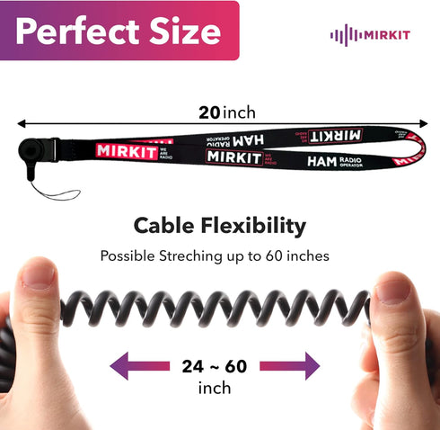 MIRKIT 2pcs Baofeng Mic for Two Way Radio, Radio Shoulder Mic with Reinforced Cable, Noise Reduction, USA Warranty