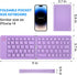 Mini Foldable Bluetooth Keyboard, Portable Wireless Full Size Keyboard for iPhone iPad Mac Android Windows (Purple)