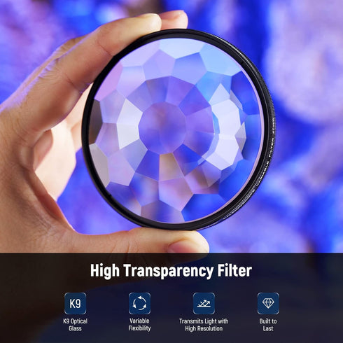 NEEWER 67mm Kaleidoscope Prism Lens Filter, Photography Crystal Glass Effect Filter with Multi Refraction