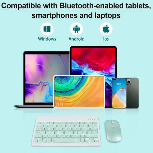 Bluetooth Keyboard and Mouse Combo, Ultra-Slim Portable Rechargeable Wireless Keyboard Set for iPad, Mac OS, Android,