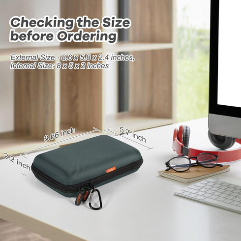 GLCON Shockproof Hard Shell Case - Large Electronic Organizer Carrying Case for External Hard Drive, Power Bank