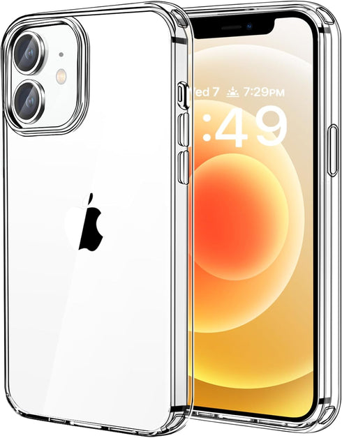 JJGoo Clear Shockproof Phone Case for iPhone 12 and 12 Pro, Slim Anti-Scratch Hard PC Back Cover