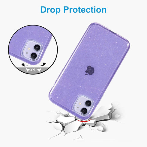 Compatible with iPhone 11 Case, Glitter Sparkle Bling Anti-Scratch Shockproof Protective Flexible Phone Case for Women