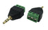 CERRXIAN 3.5mm 3 Pole Stereo Audio Video Male to 3 Screw Terminal Female Adapter, 2-Pack