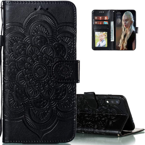 Samsung Galaxy A01 Case Flip Premium Wallet Phone Case, PU Leather Mandala Embossed, Shockproof Cover
