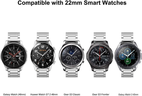 iiteeology Compatible Samsung Galaxy Watch Bands 46mm, Galaxy Watch 3 Bands 45mm, Stainless Steel