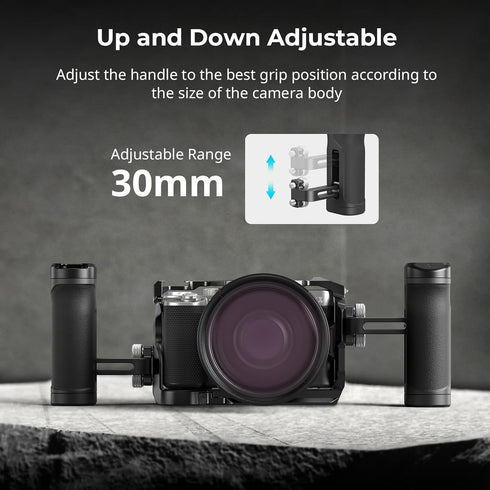 SmallRig Mini Side Handle for 1/4"-20 Threaded Holes, Portable Camera Cage Handle for Left or Right Hand, Up and Down