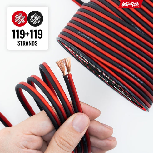 Install Link 14 Gauge Speaker Wire for Car, Home or RV Audio Cable, 100ft, CCA
