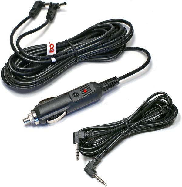 EDO Tech Car Charger Adapter Power Cord & AV Cable for Sylvania Dual Screen Portable DVD Player