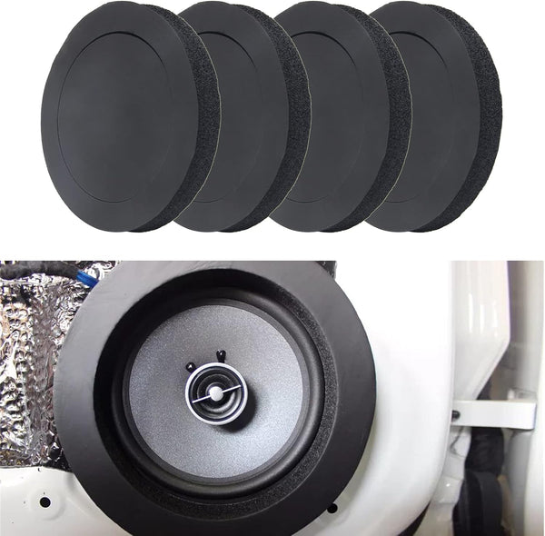 AngleKai 6.5" Foam Speaker Enhancer, 4Pcs Self Adhesive Fast Rings for Car Door Speaker