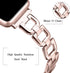 OULUCCI Compatible Apple Watch Band, 44mm 42mm 45mm 49mm, Women Stainless Steel Wristband D-Shape Strap Rose Gold