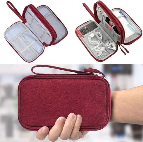 Electronic Cord Organizer Travel Case - Waterproof Pouch for Cable, Cord, USB, Charger, Phone, Power Bank