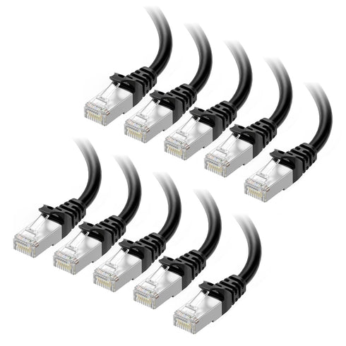 Cable Matters 10Gbps 10-Pack Snagless Short Shielded Cat 6A Ethernet Cable -