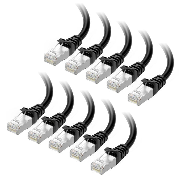 Cable Matters 10Gbps 10-Pack Snagless Short Shielded Cat 6A Ethernet Cable -