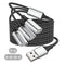 6.6Ft USB Extension Cable, 1 Male to 3 Female USB Adapter Compatible with Webcam, Camera, Phone, Mouse, Keyboard,