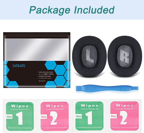 GVOEARS Cooling Gel Replacement Ear Pads for JBL Live 650/660BTNC, Memory Foam & Breathable ICE Silk Fabric (Black).