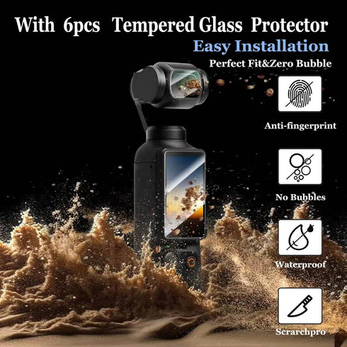 Waterproof Anti-shock Camera Case, Hard Portable Crossbody Bag for DJI OSMO POCKET 3 with Screen Protectors