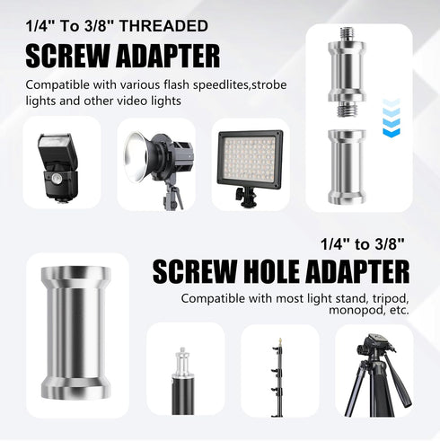 EMART Camera Flash Bracket H Type Mount with Umbrella Holder, Adjustable Metal Light Stand Adapter (2 Pack)