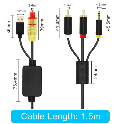 3.5mm 2 PS4, GINTOOYUN USB Fiber Optic Digital Analog Audio Cable, AUX SPDIF Digital Fiber Optic to + RCA Jack