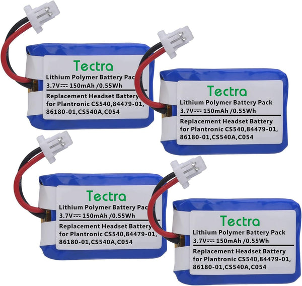 CS540, C054 Replacement Battery for Plantronics CS540, CS540A, C054 Wireless Headsets, 4-Pack