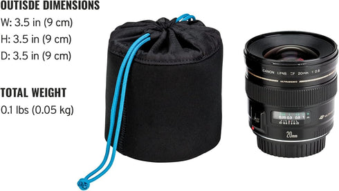 Tenba Soft Lens Pouch Tools, 3.5x3.5 in. (9x9 cm) - Camera Lens Pouch (636-351)
