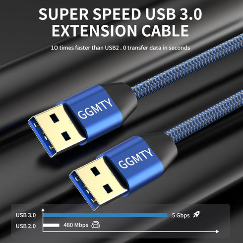USB to USB Cable 3FT,Durable Braidedfor USB 3.0 Male to Male Type A to Type A Cable Data Transfer Compatible with Hard Drive, Laptop, DVD Player, TV, USB 3.0 Hub, Monitor, Camera