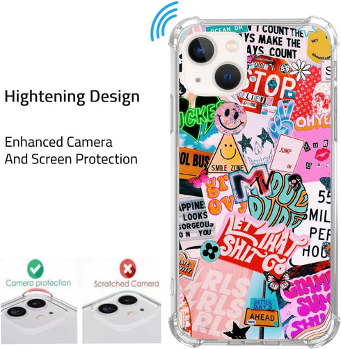 Good Vibes Phone Case for iPhone 15 Plus, Aesthetic Positive Collage Case for Girls, Boys, Women, Men